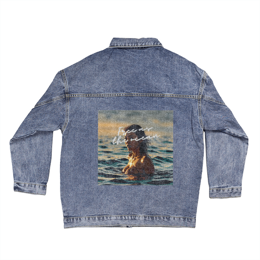 women's denim jacket oversize /free as the ocean